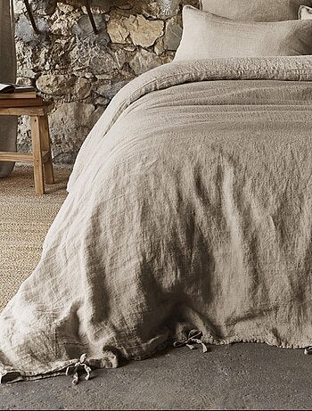 Housse de couette lin lavé