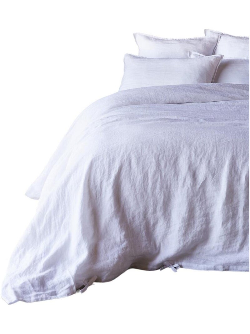 Housse de couette Lin lave Collection Soline Blanc - Kiabi