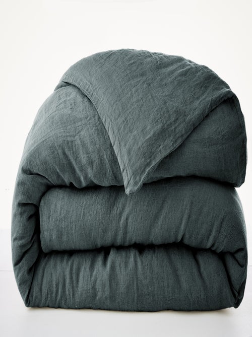 Housse de couette Lin lave Collection Soline - Kiabi