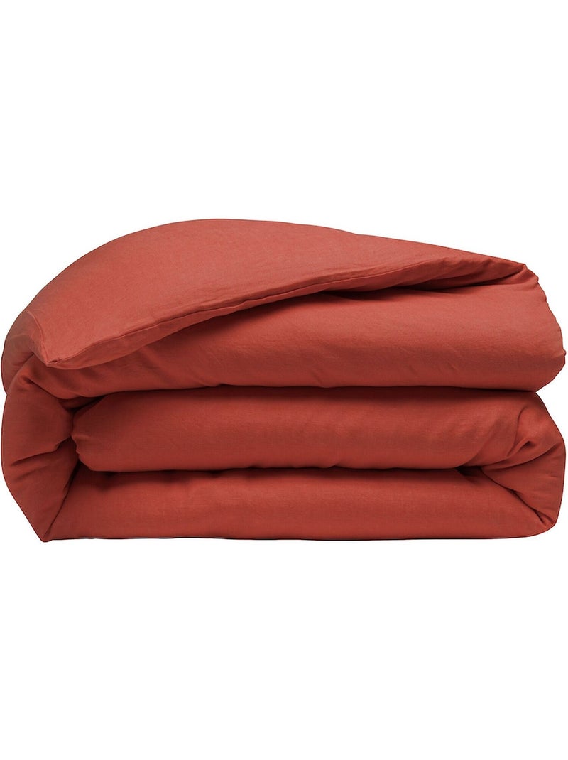 Housse de couette lin signature Rouge - Kiabi