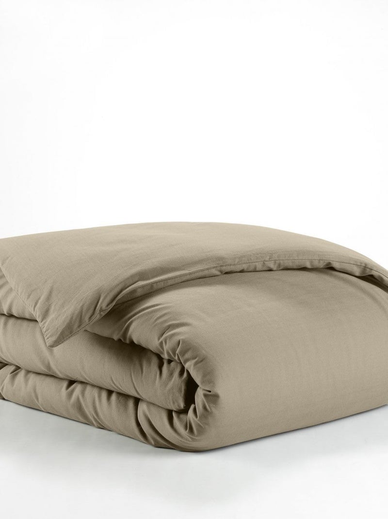housse de couette Lina Coton 57fils Beige sable - Kiabi