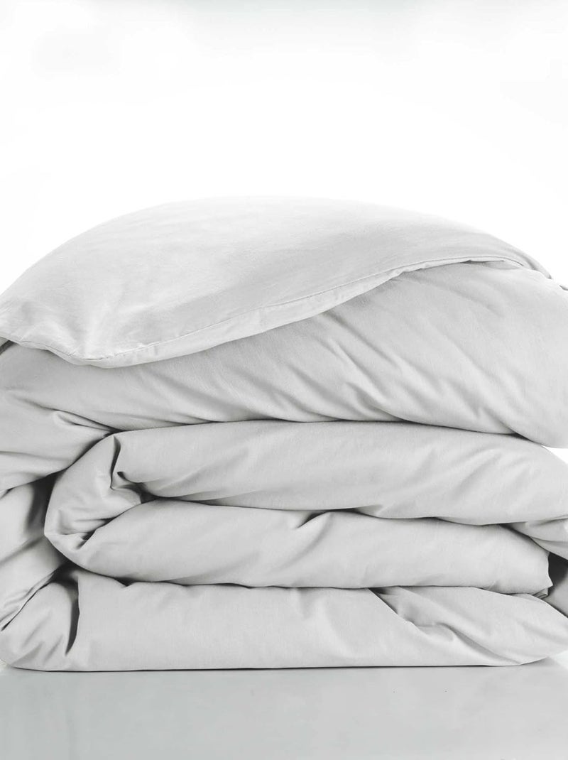 housse de couette Lina Coton 57fils Blanc - Kiabi