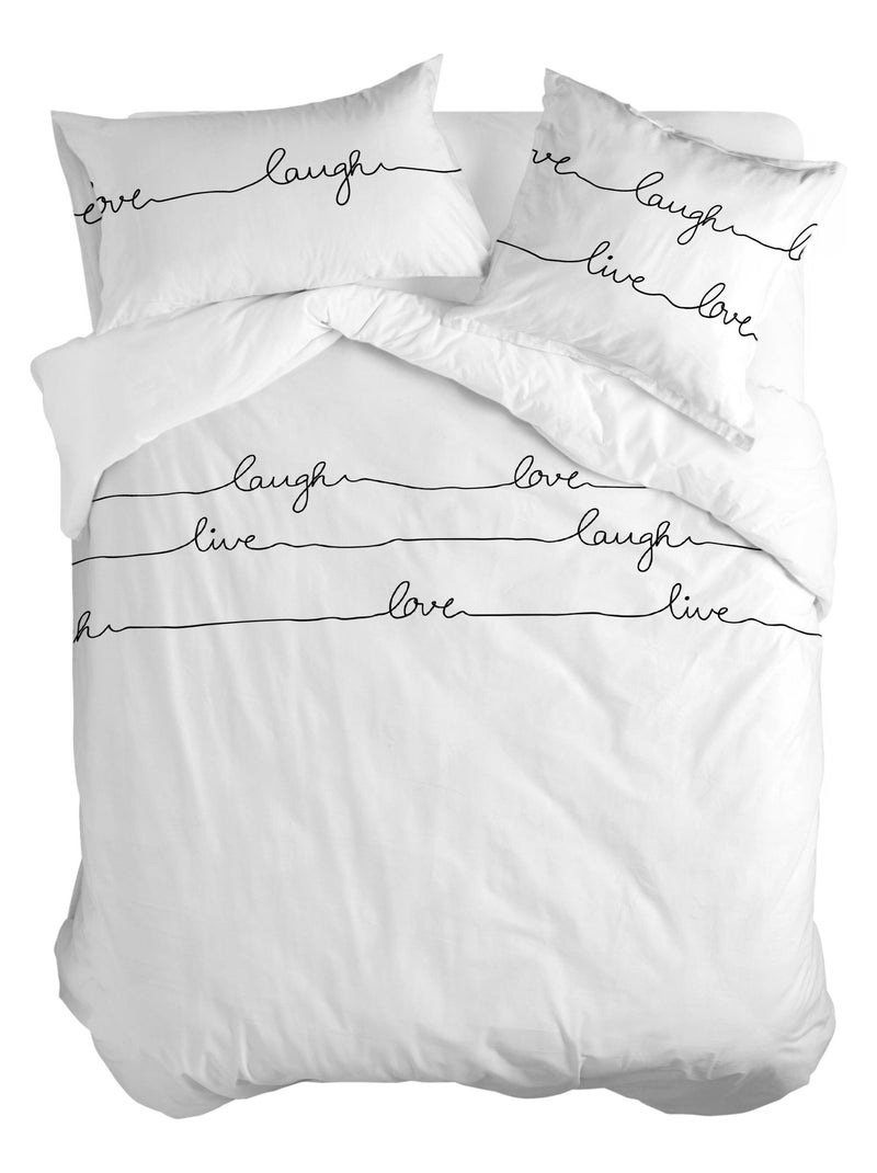 Housse de couette Live "Happyfriday" Multicolore - Kiabi