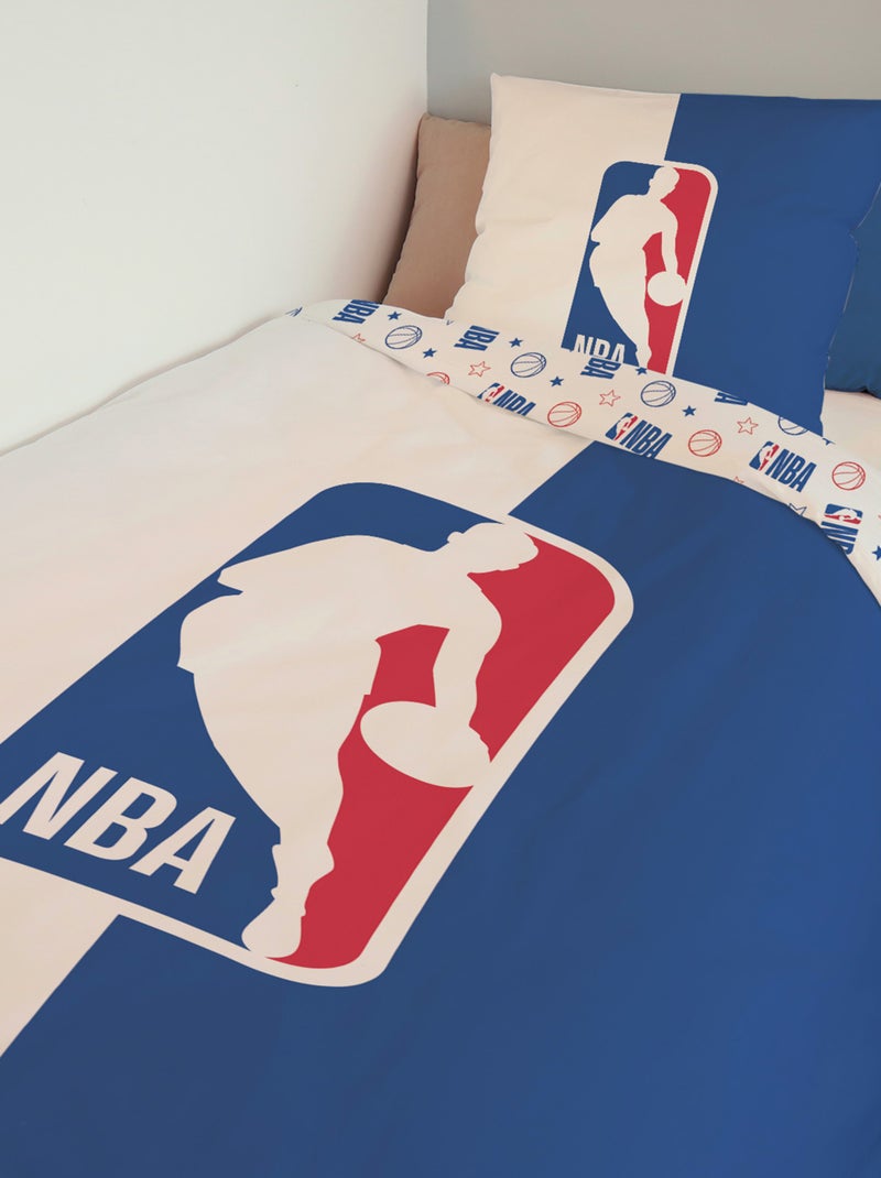 Housse de couette Logo NBA 140x200 cm - 100% Coton - Bleu Bleu - Kiabi