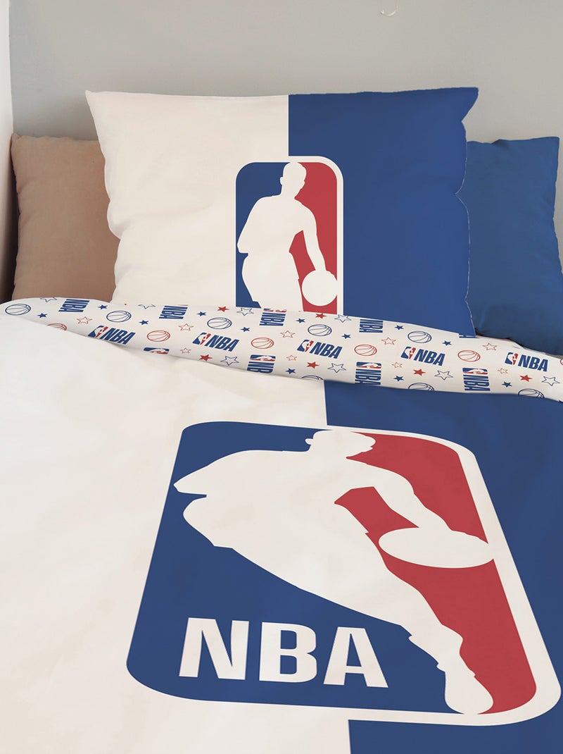 Housse de couette Logo NBA 140x200 cm - 100% Coton - Bleu Bleu - Kiabi
