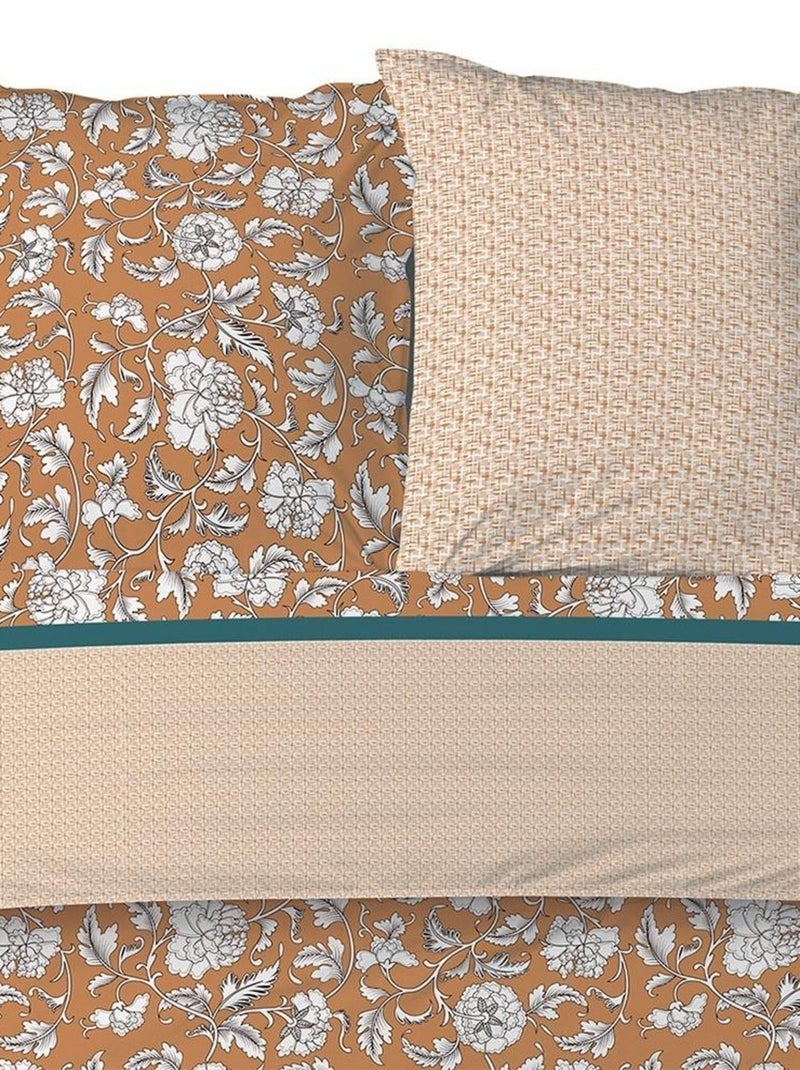 Housse de couette  Loni + taie(s) coton 57 fils Jaune - Kiabi