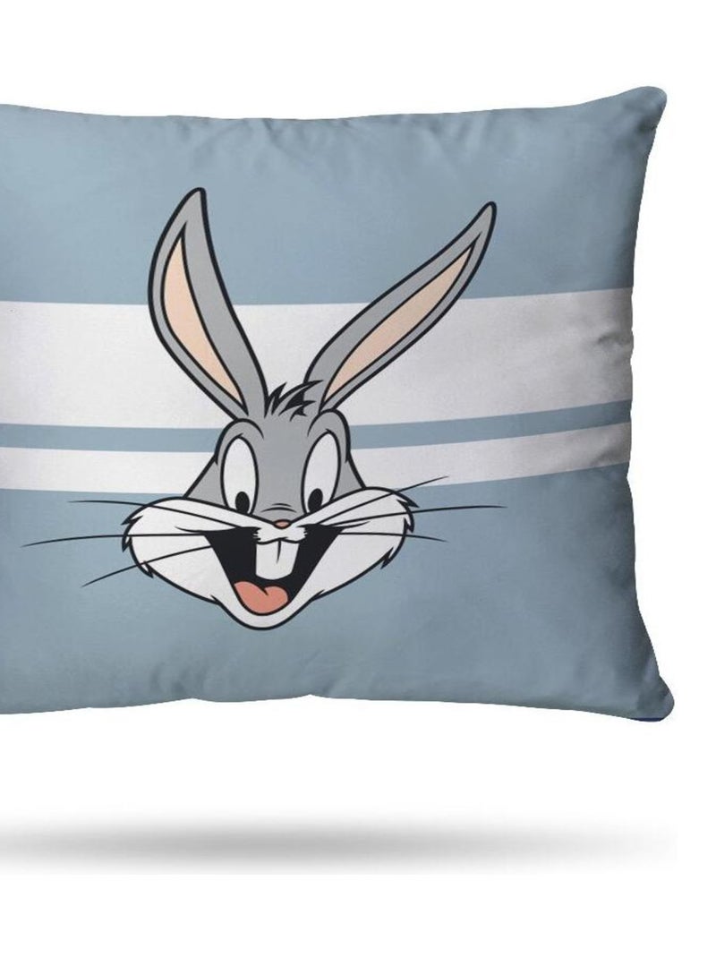 Housse de couette Looney Tunes Bugs Bunny 200x200 cm - 100% Coton Bleu - Kiabi