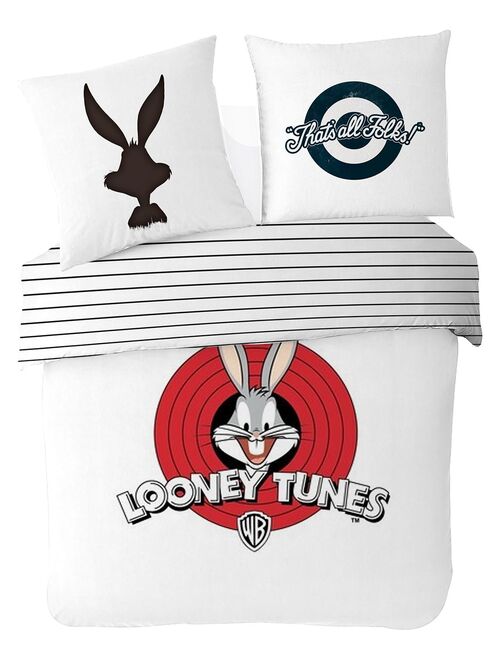 Housse de couette Looney Tunes Bugs Bunny Thats all Folks 200x200 cm - 100% Coton - Kiabi