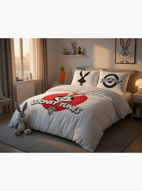 Housse de couette Looney Tunes Bugs Bunny Thats all Folks 200x200 cm - 100% Coton - Kiabi