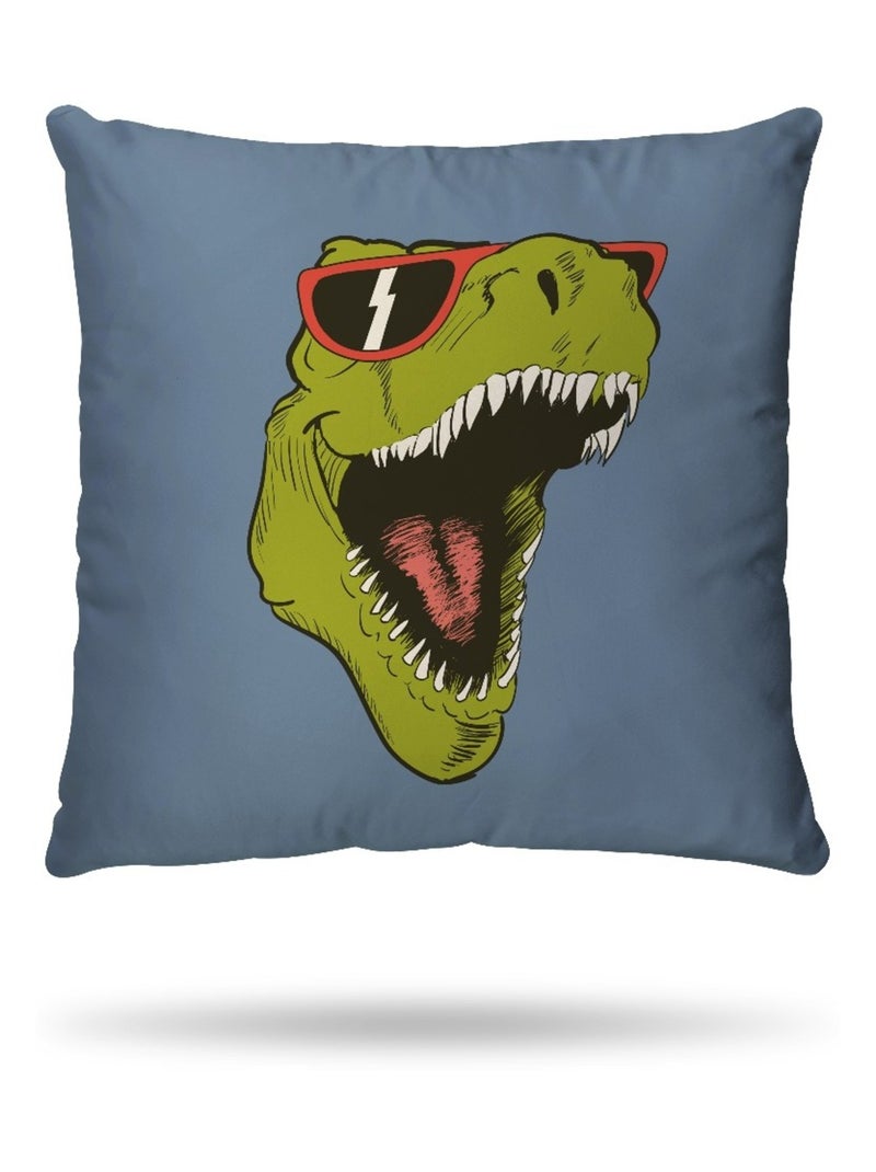 Housse de couette Lou&Loup dinosaure 140x200 cm et taie d'oreiller - 100% Coton Bleu - Kiabi