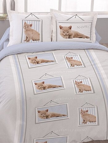 Housse de couette Lovely friend + taies coton 52 fils