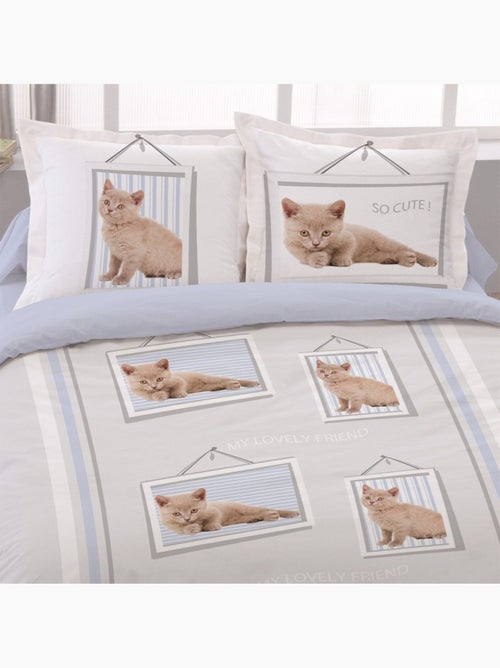 Housse de couette Lovely friend + taies coton 52 fils - Kiabi Housse de couette Lovely friend + taies coton 52 fils - Kiabi