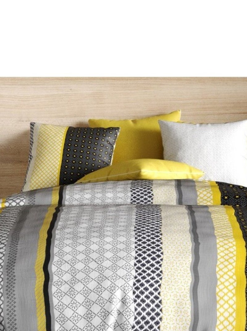 Housse de couette  Lumi + taie(s) 100% coton 57 fils Blanc - Kiabi