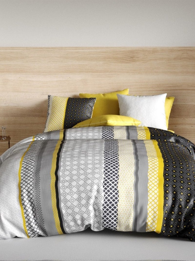 Housse de couette  Lumi + taie(s) 100% coton 57 fils Blanc - Kiabi