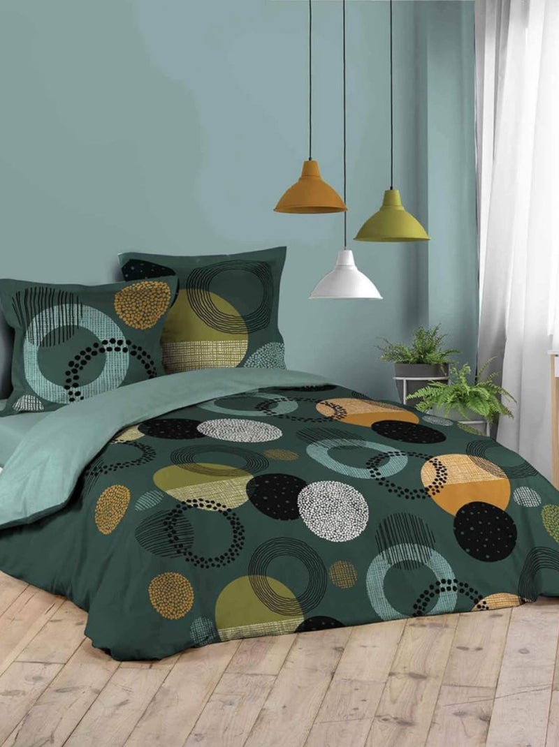 Housse de couette  Lunabella + taie(s) coton 42 fils Vert - Kiabi