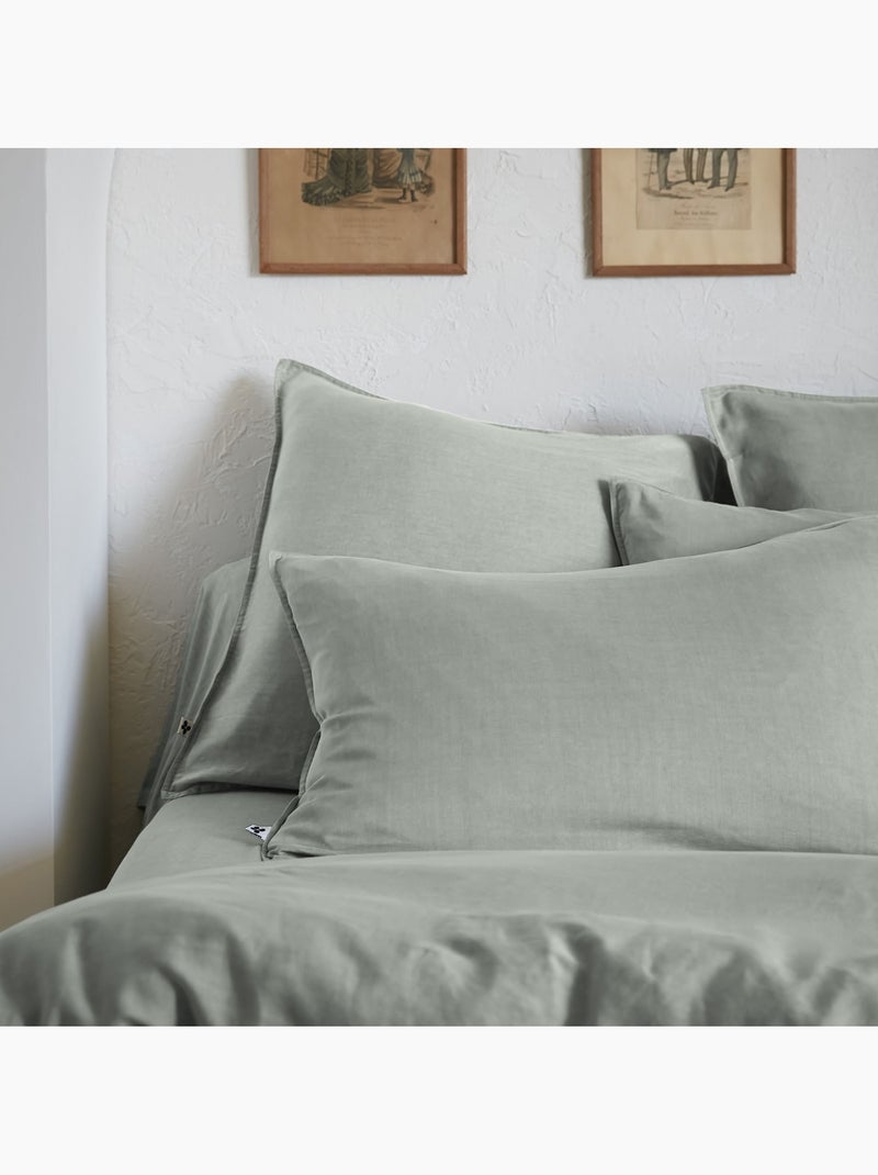 Housse de couette lyocell Lysandre Vert d'eau - Kiabi