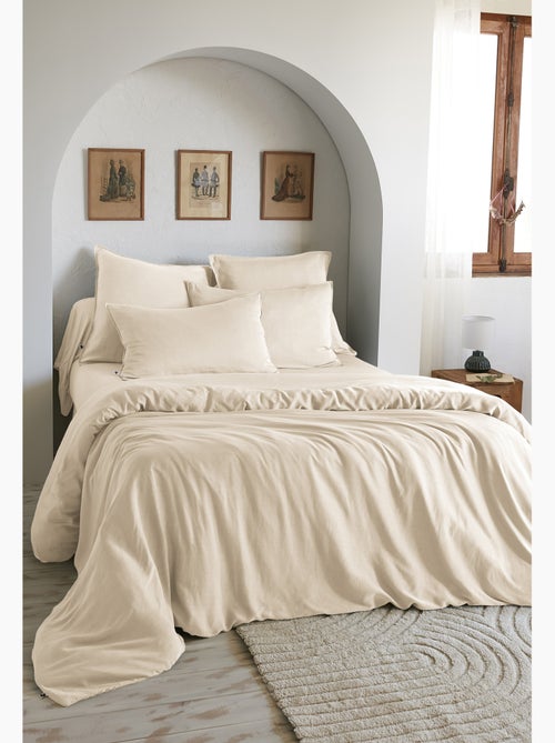 Housse de couette – Lyocell uni - Finition fermeture éclair -  LYSANDRE - Kiabi