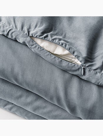 Housse de couette – Lyocell uni - Finition fermeture éclair - LYSANDRE