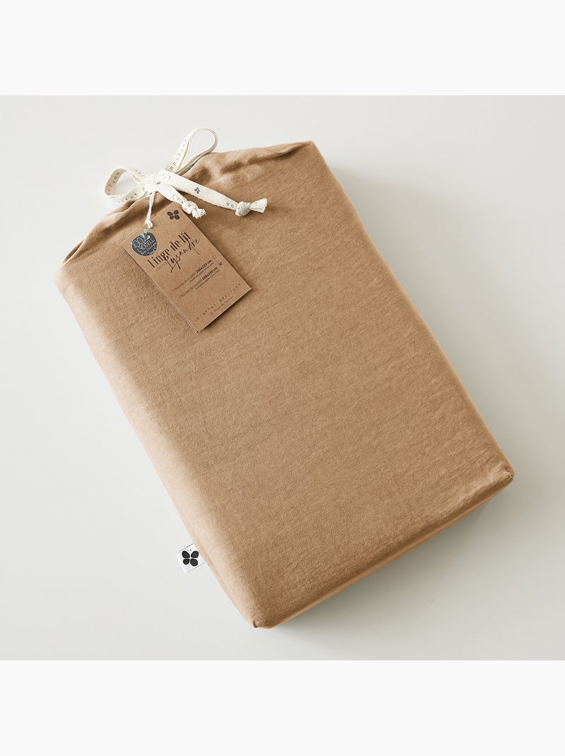 Housse de couette – Lyocell uni - Finition fermeture éclair -  LYSANDRE Camel - Kiabi