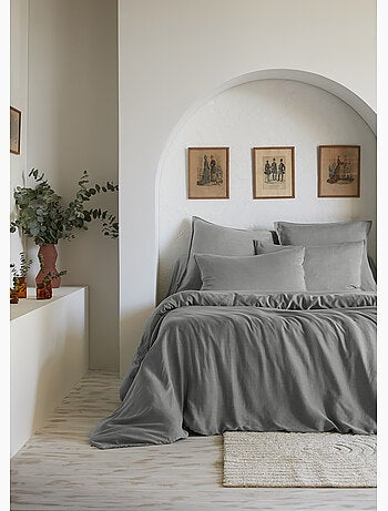 Housse de couette – Lyocell uni - Finition fermeture éclair - LYSANDRE