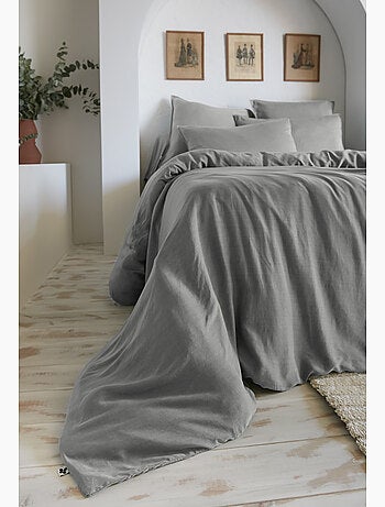 Housse de couette – Lyocell uni - Finition fermeture éclair - LYSANDRE