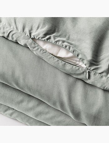 Housse de couette – Lyocell uni - Finition fermeture éclair - LYSANDRE