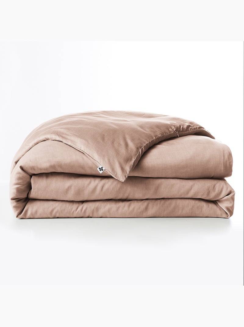 Housse de couette – Lyocell uni - Finition fermeture éclair -  LYSANDRE Vieux rose - Kiabi