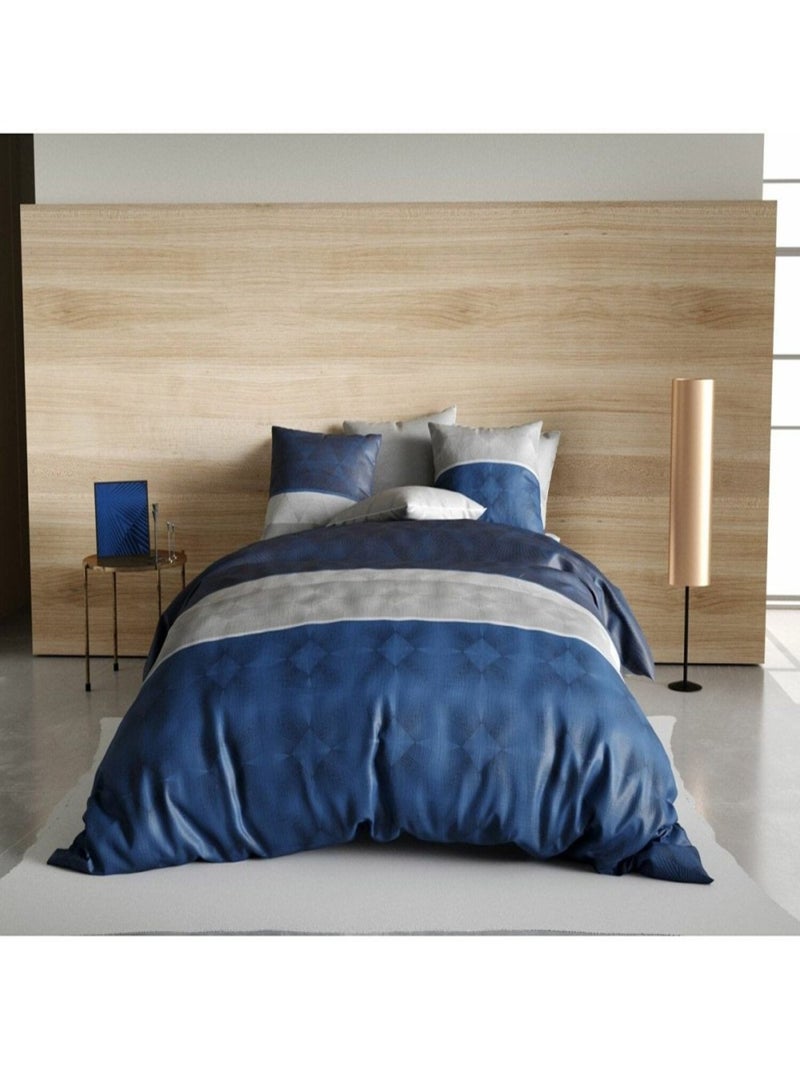 Housse de couette  Malme + taie(s) 100% coton 57 fils Bleu - Kiabi