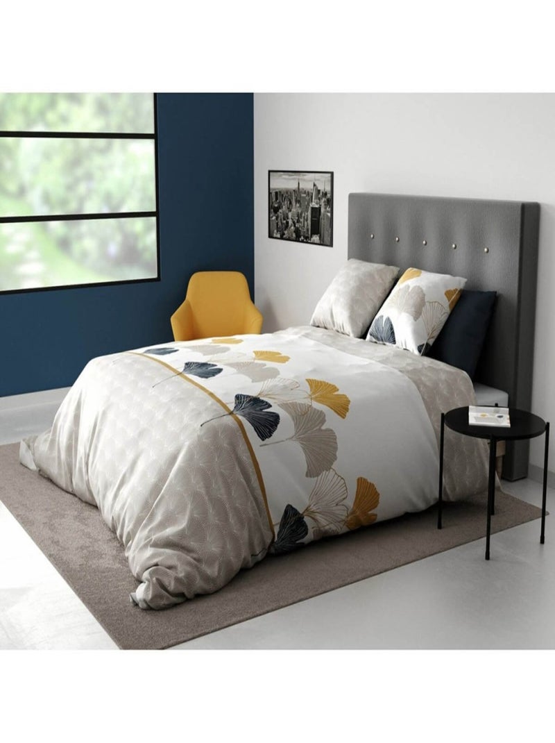 Housse de couette  Manga + 2 taies 100% coton 57 fils Gris - Kiabi