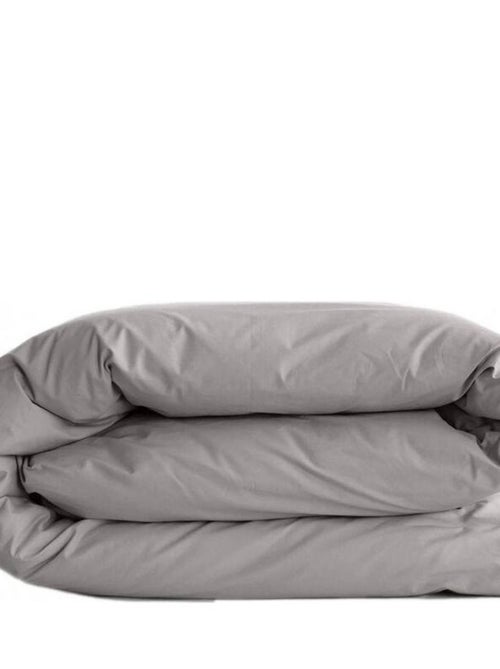 Housse de couette Manoir percale pur coton peigné longues fibres 80 fils/cm² Vent du sud - Acier - - Kiabi