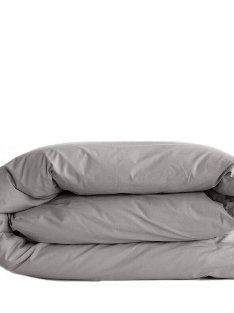 Housse de couette Manoir percale pur coton peigné longues fibres 80 fils/cm² Vent du sud - Acier - Gris - Kiabi