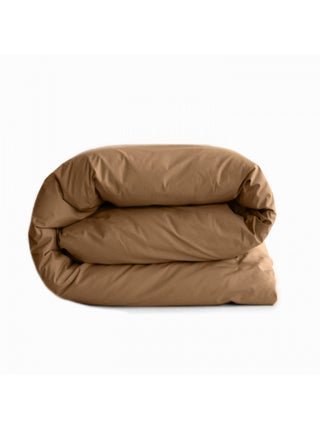 Housse de couette "Manoir" percale pur coton peigné longues fibres 80 fils/cm² Vent du sud - Cognac