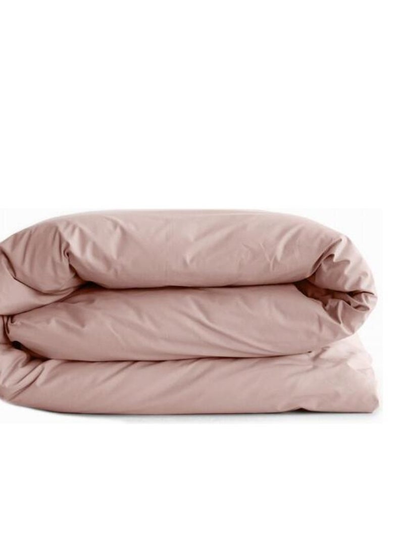 Housse de couette "Manoir" percale pur coton peigné longues fibres 80 fils/cm² Vent du sud Rose - Kiabi