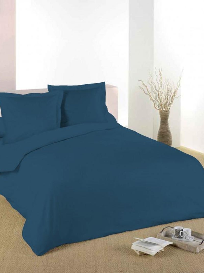 Housse De Couette Marine 260 X 240 Cm / 100% Coton / 57 Fils/cm² Pour Lit 2 Places "king Size" Bleu foncé - Kiabi