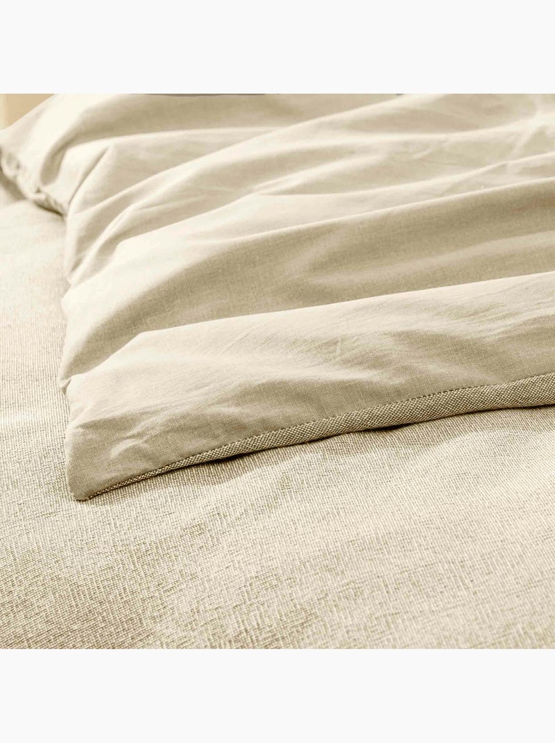 Housse de Couette Melina Anthracite – Coton 60 Fils Fils Teints Lavés Uni Beige - Kiabi