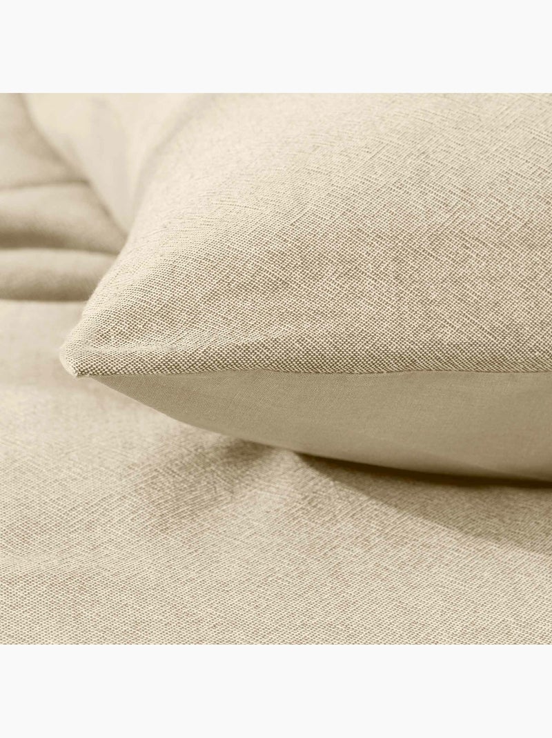 Housse de Couette Melina Anthracite – Coton 60 Fils Fils Teints Lavés Uni Beige - Kiabi