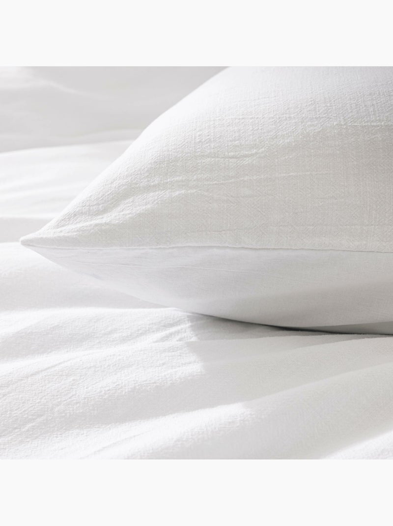 Housse de Couette Melina Anthracite – Coton 60 Fils Fils Teints Lavés Uni Blanc - Kiabi