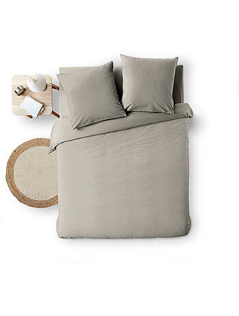 Housse de Couette Melina Anthracite – Coton 60 Fils Fils Teints Lavés Uni