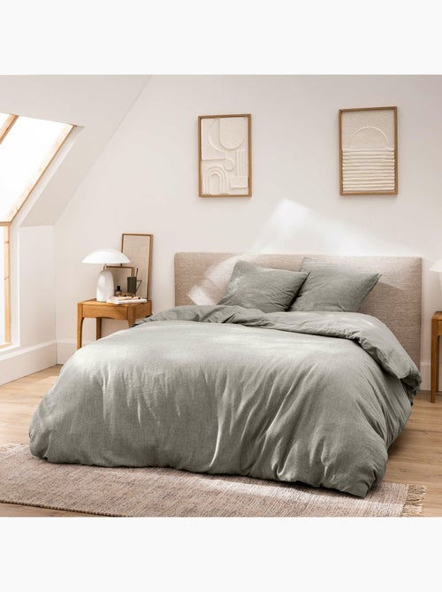 Housse de Couette Melina Anthracite – Coton 60 Fils Fils Teints Lavés Uni - Kiabi Housse de Couette Melina Anthracite – Coton 60 Fils Fils Teints Lavés Uni - Kiabi