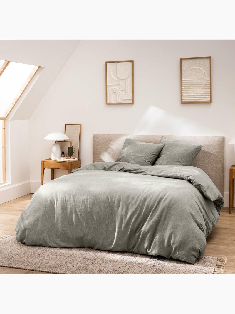 Housse de Couette Melina Anthracite – Coton 60 Fils Fils Teints Lavés Uni Gris - Kiabi