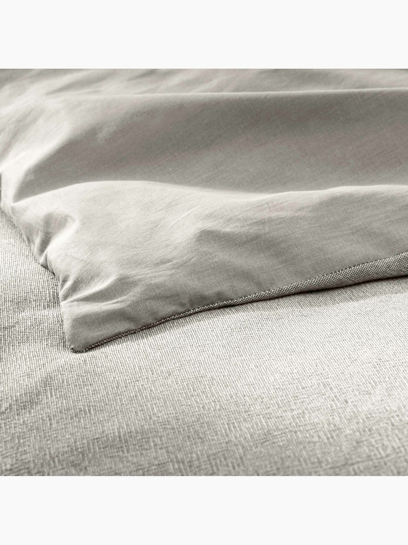 Housse de Couette Melina Anthracite – Coton 60 Fils Fils Teints Lavés Uni Gris - Kiabi