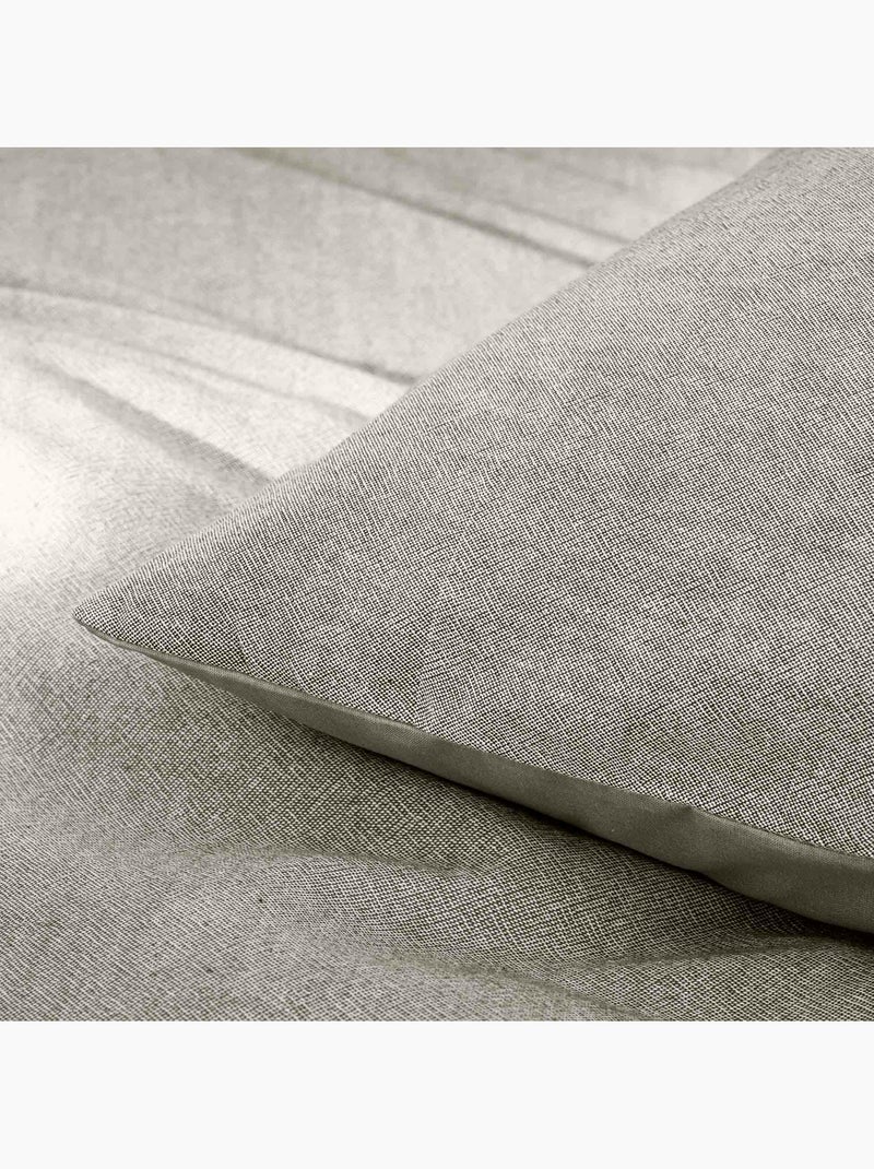 Housse de Couette Melina Anthracite – Coton 60 Fils Fils Teints Lavés Uni Gris - Kiabi
