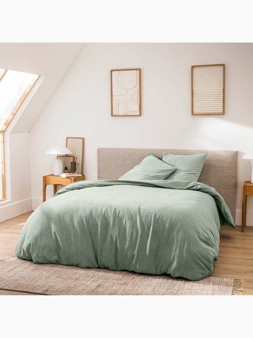 Housse de Couette Melina Anthracite – Coton 60 Fils Fils Teints Lavés Uni - Kiabi Housse de Couette Melina Anthracite – Coton 60 Fils Fils Teints Lavés Uni - Kiabi