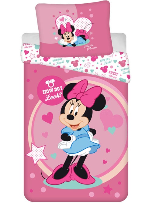 Housse de Couette Minnie How Do I Look 140x200 cm avec taie - Parure de lit enfant - Kiabi