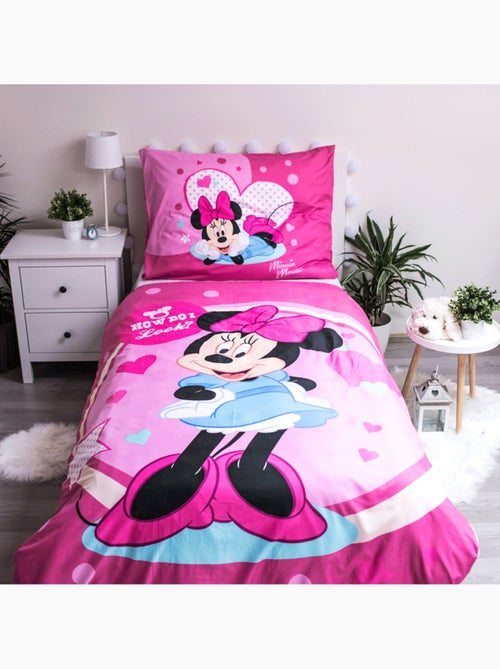 Housse de Couette Minnie How Do I Look 140x200 cm avec taie - Parure de lit enfant - Kiabi