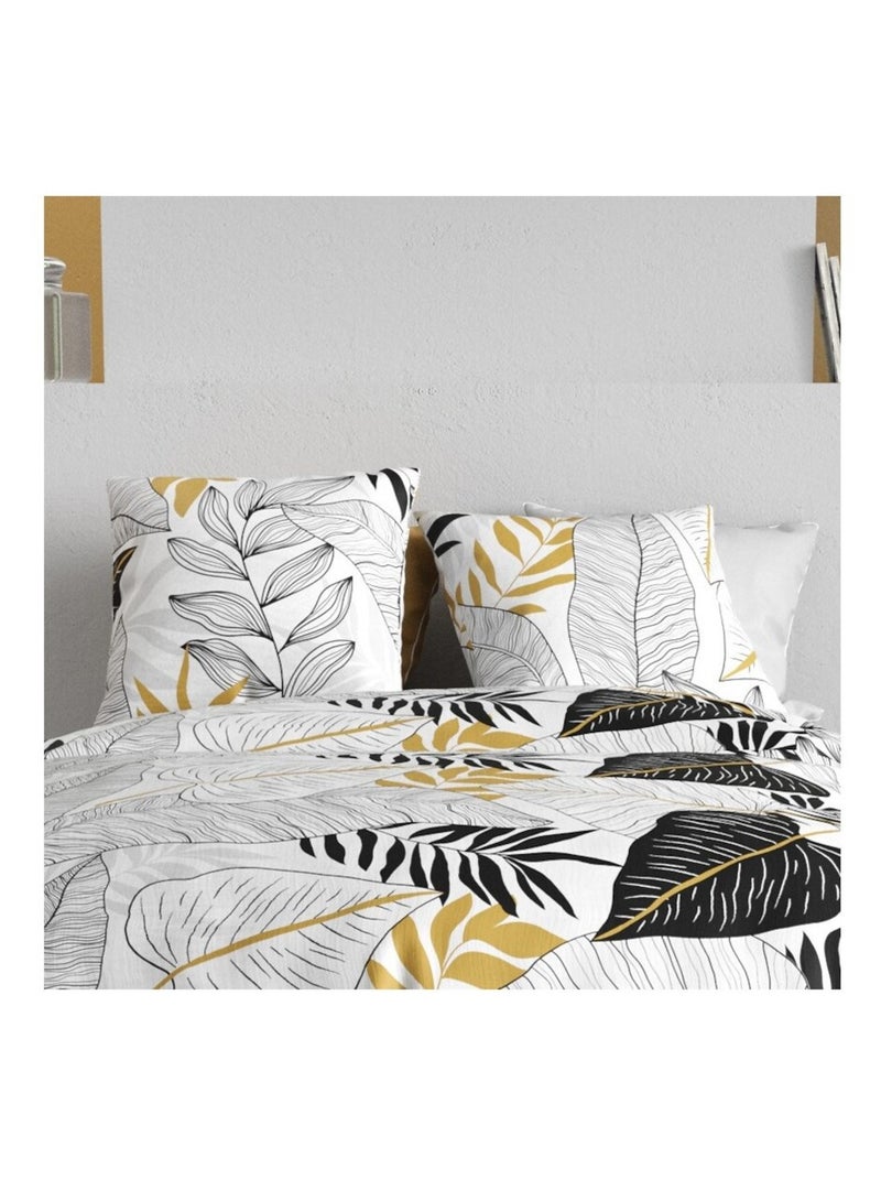 Housse de couette MOANA + 2 taies coton 57 fils Blanc - Kiabi