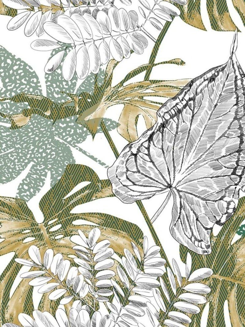 Housse de couette  Monstera + taie(s) 100% coton 57 fils Blanc - Kiabi