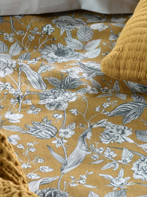 Housse de couette motif floral intemporel en percale de coton - Kiabi