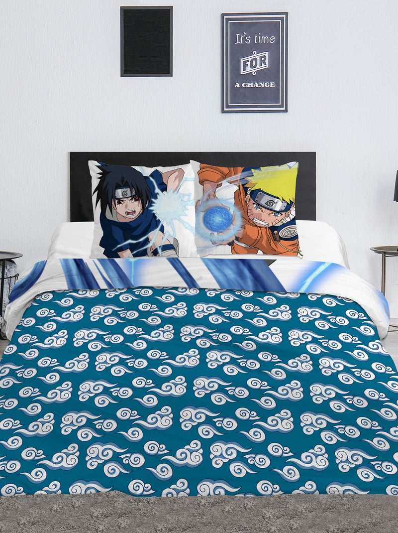 Housse de couette 'Naruto' en coton 240x220cm Bleu - Kiabi