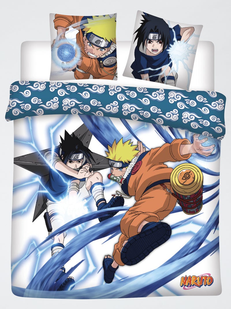 Housse de couette 'Naruto' en coton 240x220cm Bleu - Kiabi